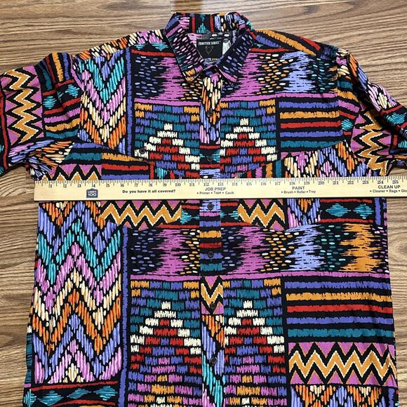 Wrangler Frontier Series Mens L Long Sleeve Button Down Aztec Western Cowboy - Picture 7 of 9